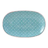 Plato Para Servir Oval 20X13 Cm Turquesa - Toscana