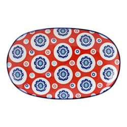 Plato Para Servir Oval 20X13 Cm Circulos - Toscana