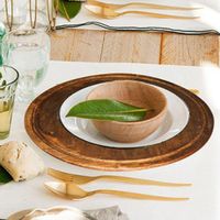 Plato Base 32 Cm Roble Oscuro