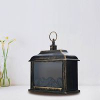Quinque Tipo Chimenea Con Luz Led Color Negro Antiguo - Viva