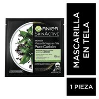 Mascarilla En Tela Para Rostro Detox Black - Garnier