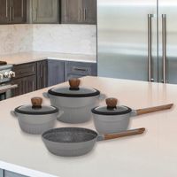 Batería De Cocina De Gris 7 Pzas - Nordika