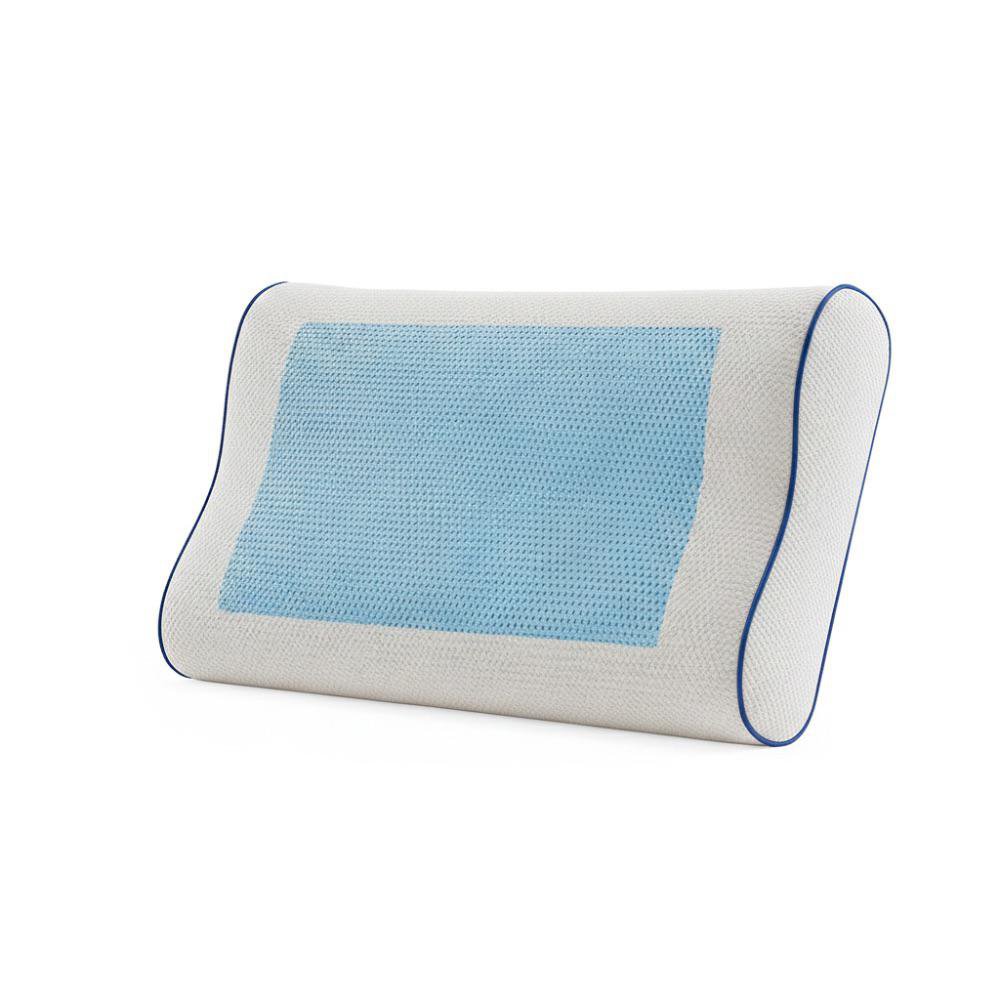 Almohada de 50 x 30 cm de Memory Gel Firmeza Media Color Blanco y Celeste
