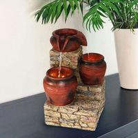 Fuente Jarrones Bronce Con Luz Led - Z