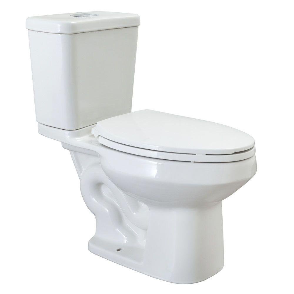 Sanitario de Dos Piezas Olympus O2 Porcelana con Descarga Dual Ahorradora y Asiento Elongado