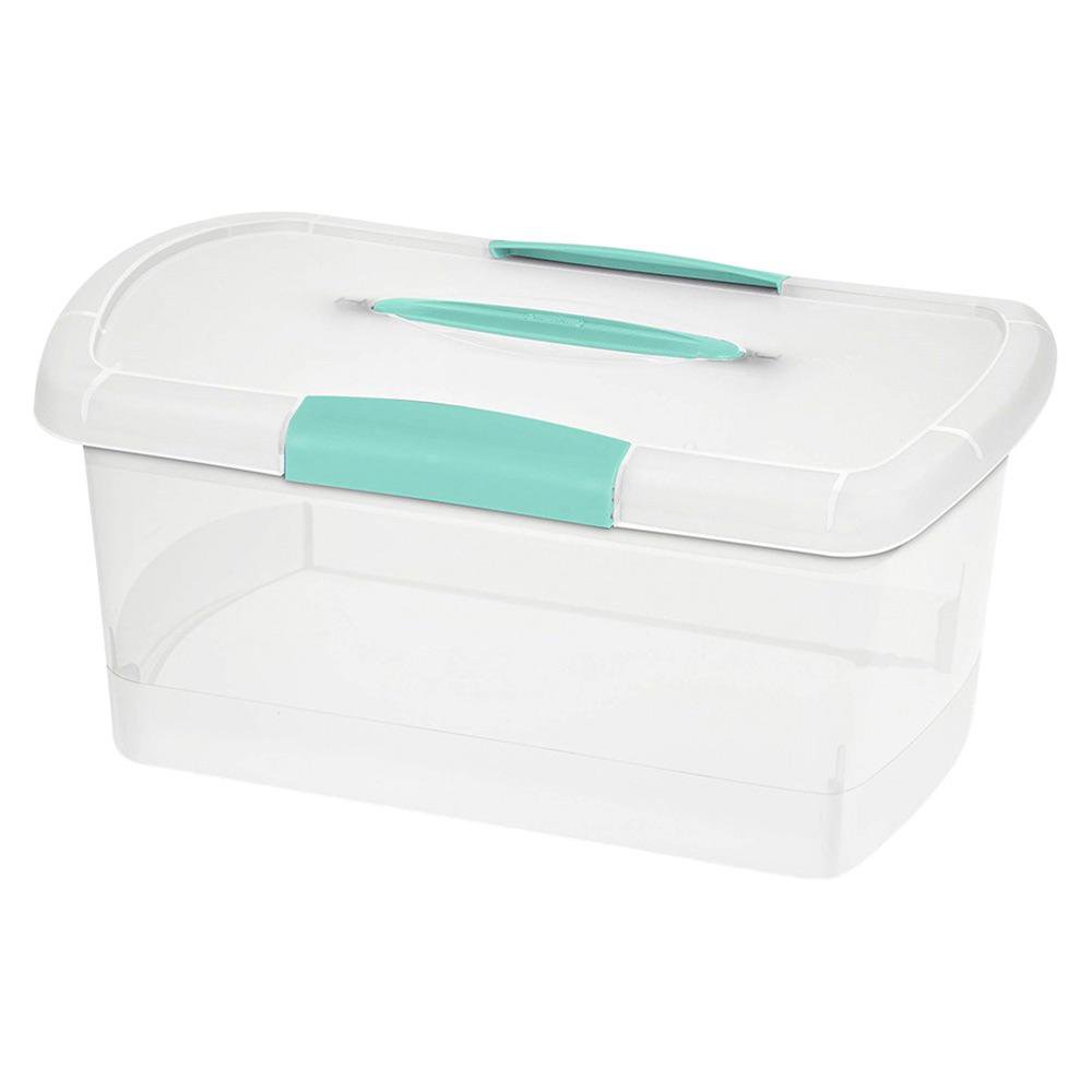 Caja Mediana con Tapadera y Clip Color Aqua
