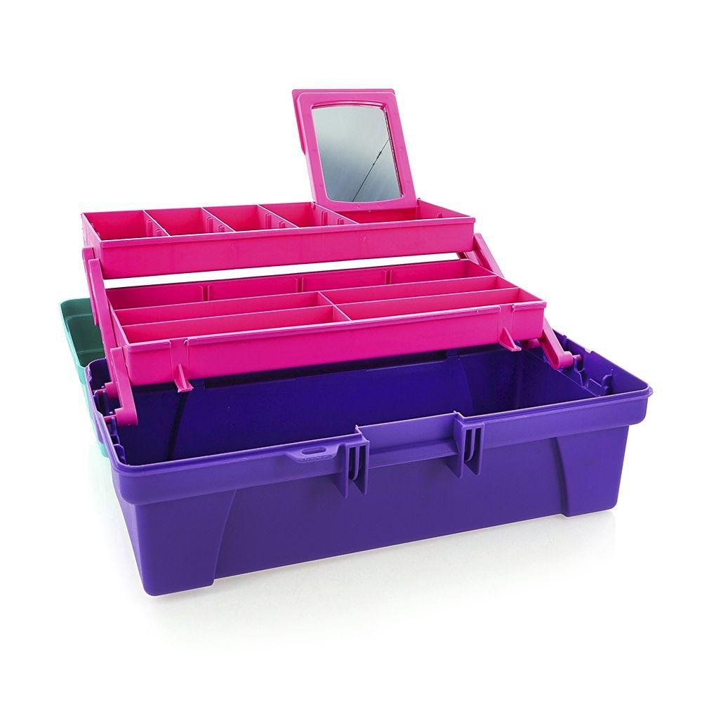 Caja Vanity de 14 Plg Color Rosado y Morado Caja Vanity de 14 plg Color Verde con Lila