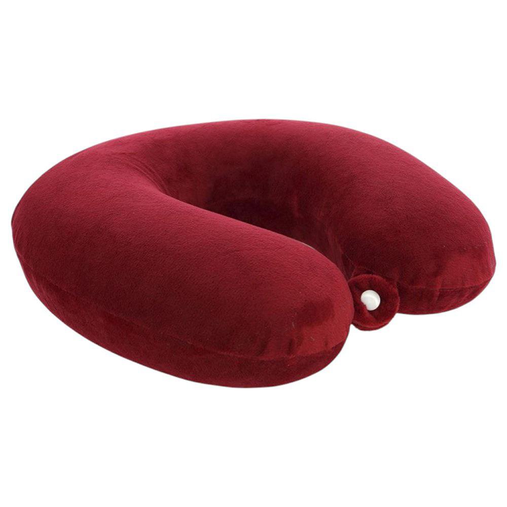 Cojín para Cuello para Viaje con Memory Foam Color Rojo