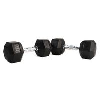 Set De 2 Mancuernas Hexagonales De Caucho 25 Lbs