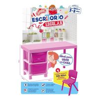 Escritorio Infantil Rosado De 2 Gavetas - Guateplast