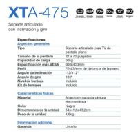 Bracket Para Tv 32-70 Plg Full Motion Xtech