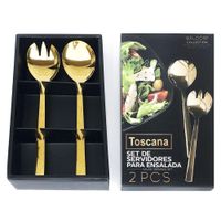 Set Cubiertos Para Ensalada 2Pzas Dorado - Toscana