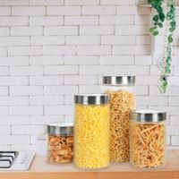 Set De Especieros Con Tapa De Acero Inoxidable 4 Pzas - Nordika