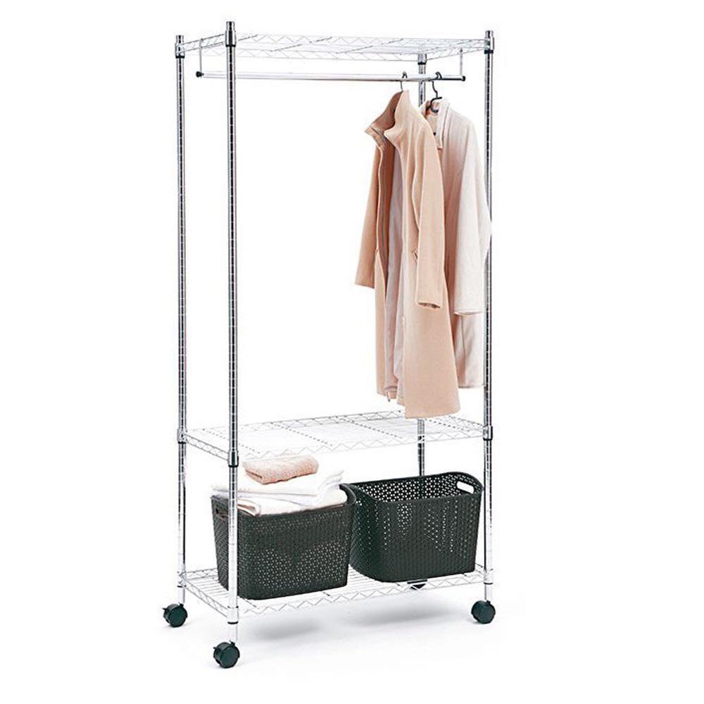 Estante Cromado con 3 Niveles Capacidad 950 lb 45 x 90 x 188 cm