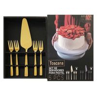 Set Cubiertos Para Pastel 5Pzas Dorado - Toscana