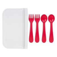 Set De Cubiertos 2 Pack Rojo - Lollaland Llc