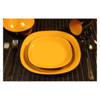 Vajilla 16 Pzas Amarillo Y Negro - Toscana