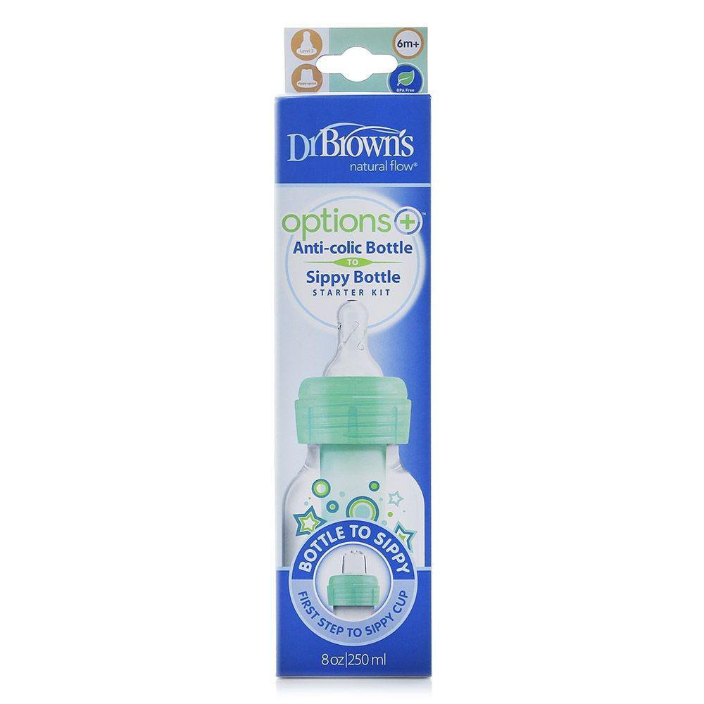 Pacha Options+ Anticólicos Sippy de 8 Oz para 6+ Meses Color Aqua Pacha Anticólicos Option…