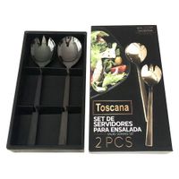 Set Cubiertos Para Ensalada 2Pzas Negro - Toscana