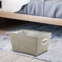Canasta De Tela Gris Y Blanco 33 X 25.5 X19 Cm - Viva