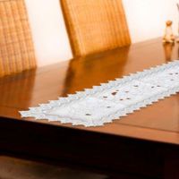 Camino De Mesa 40X180 Cms Blanco Flores - Viva