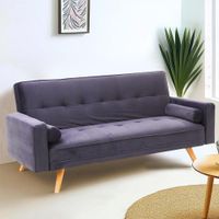 Sofá Cama con Apoya Brazos Gris - Z
