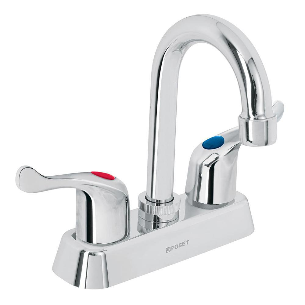 Grifo Mezclador para Lavamanos Curvo Tipo Palanca 8 plg Cromado
