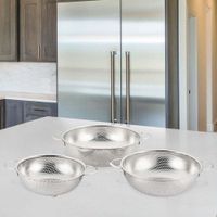 Set De Coladores Tipo Canasta De Acero Inoxidable 3 Pzas - Nordika