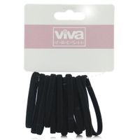 Set 12 Bandas Negro Para Cabello - Viva