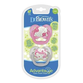 Pacificadores Advantage Glow Dúo Rosa 0M+ - Dr. Browns