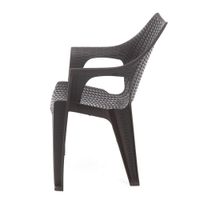 Silla de Exterior Plástica con Brazo Imitación Ratan - Plastimás