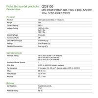 Flipón De 3 Polos 100A 120/240V - Schneider