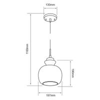 Lámpara Colgante Cristal 1Bombillox20Wm - Tecnolite