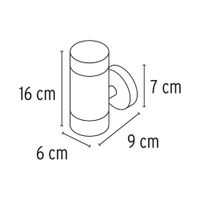Lámpara De Pared Para Exterior Negro 2 Spots - Volteck