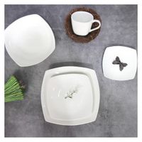 Vajilla 30 Pzas Blanca Porcelana - Toscana
