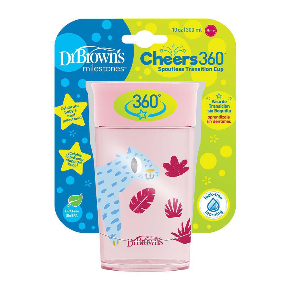 Vaso Entrenador Cheers 360 de 300 mL para 9+ Meses de Plástico Color Rosa Vaso Cheers 360 Diseño Rosa 360 Ml