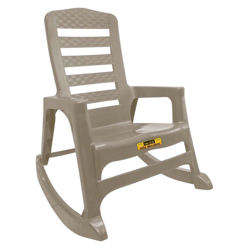Silla Mecedora de Plástico para Exterior Estilo Ratán - Varios Colores Cocoa