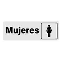 Rótulo Mujeres Mediano 7.6 X 22.7 Cm - Foto Metal