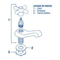 Lavamanos Llave Individual 2 Pzas - Foset