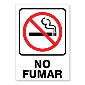 Rótulo No Fumar 12.7X17.8 Cm - Foto Metal