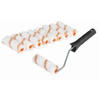 Kit 1 Maneral + 9 Respuestos De Mini Rodillos 4 Plg - Truper