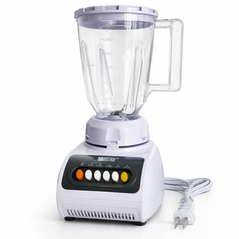 Licuadora 2 en 1 con Jarra de Plástico de 1.5 L y 4 Velocidades Color Blanco