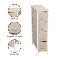 Gavetero Beige De 4 Gavetas Angosto 20X48X76 - Viva