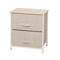 Gavetero Beige De 2 Gavetas 45X30X51 Cm  - Elements