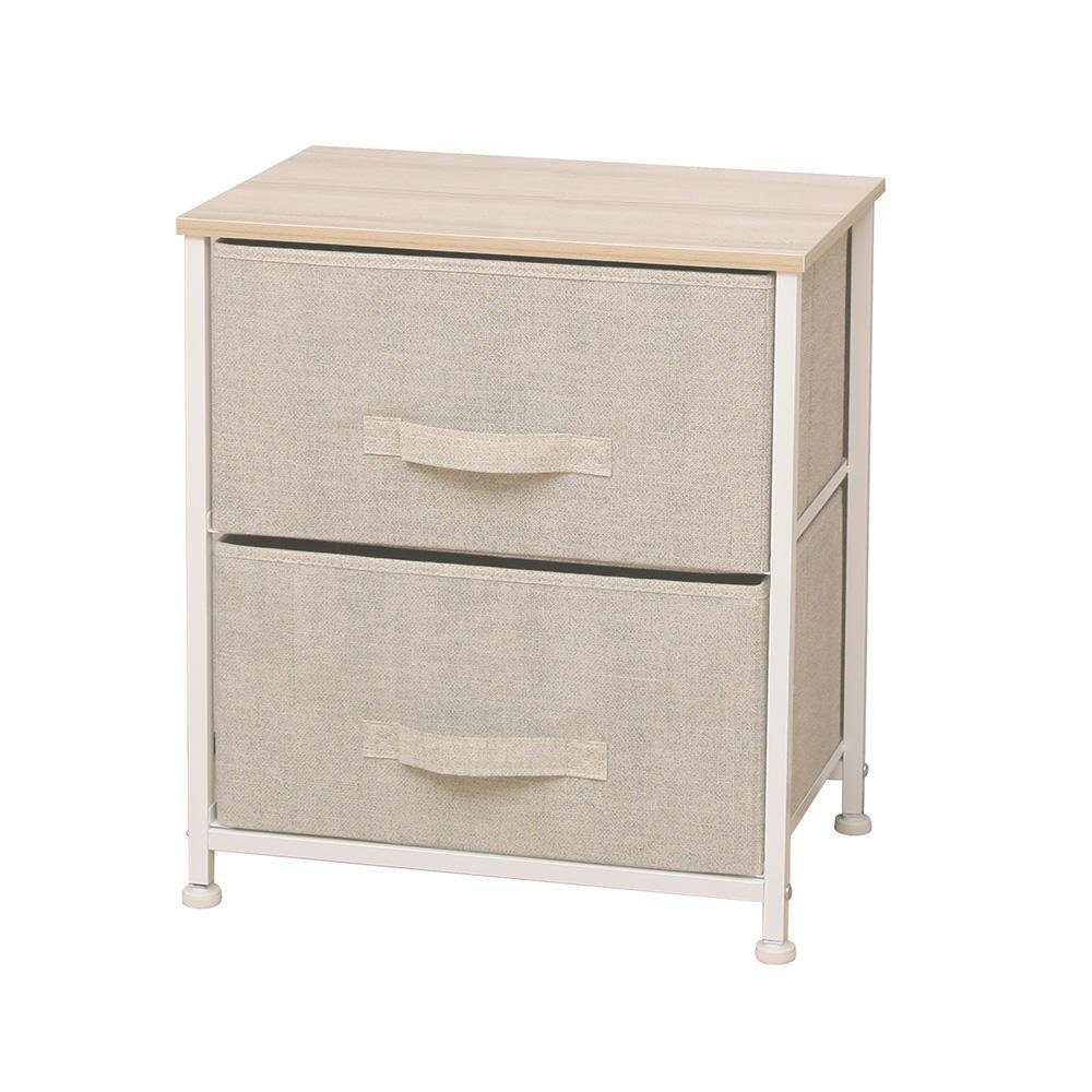 Gavetero con 2 Gavetas 45 x 30 x 51 cm Color Beige