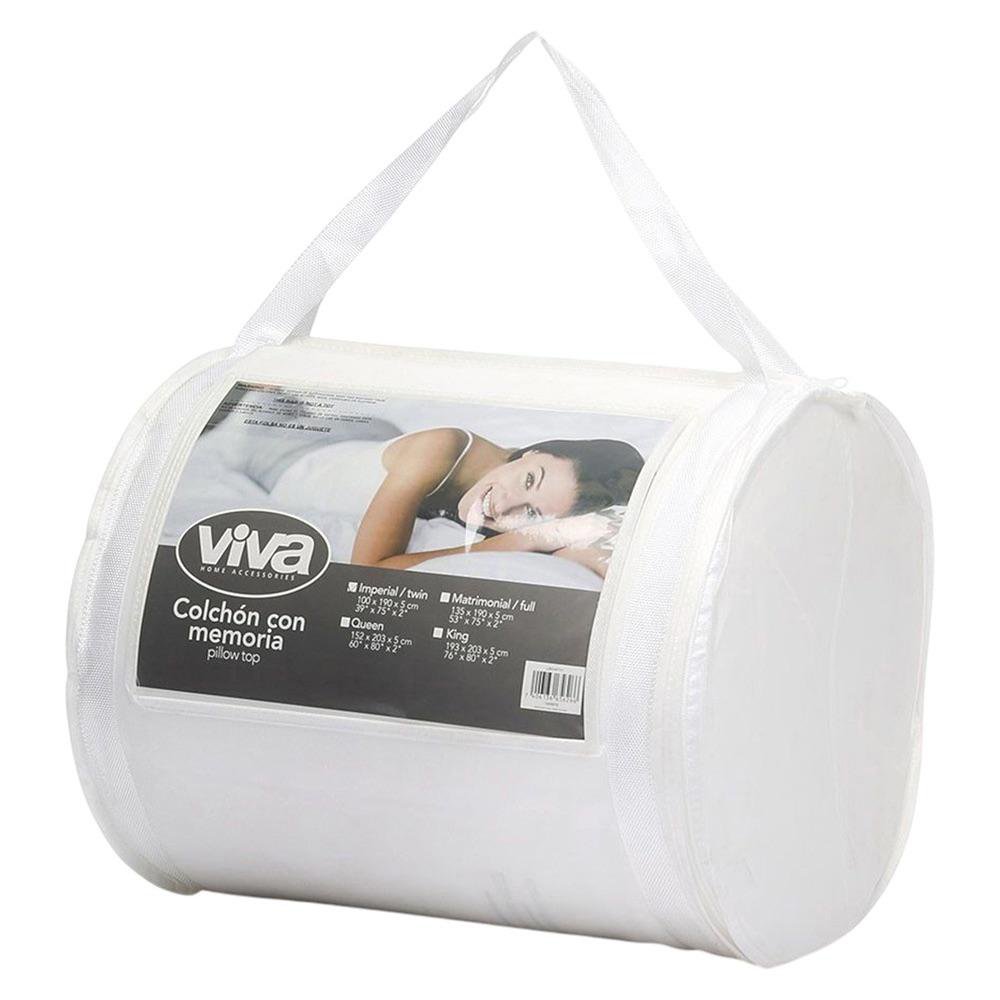 Pillow Top de Memory Foam Semifirme Blanco - Varios Tamaños Imperial