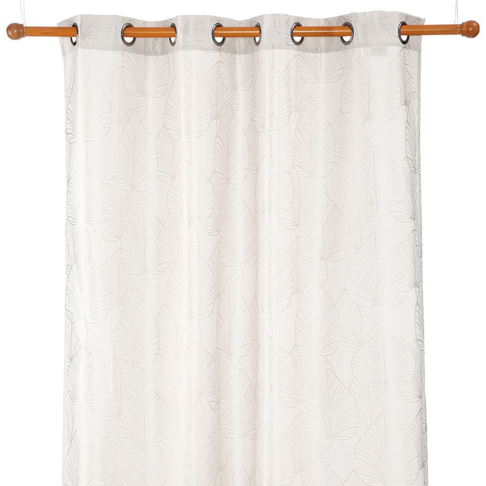 Cortina Jacquard Estampado de Hojas de Poliéster 140 x 240 cm con Ojales - Varios Colores…