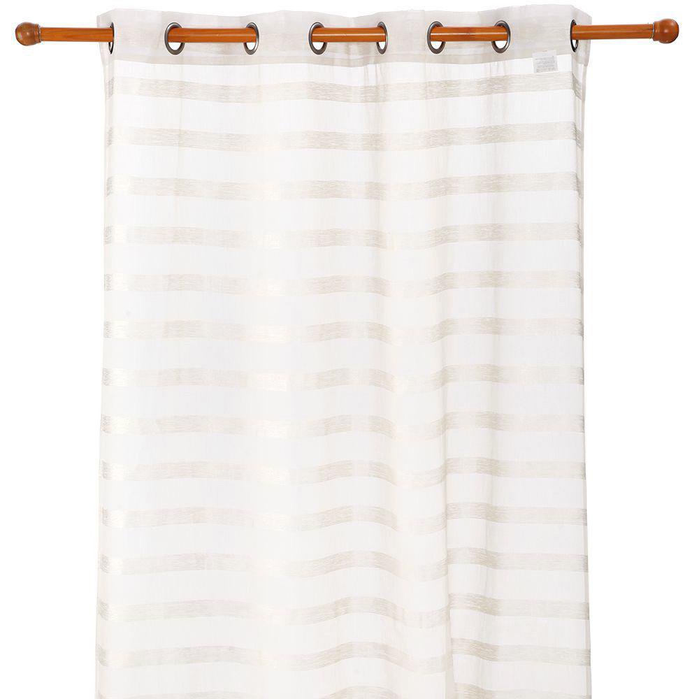 Cortina Voile Jacquard de 140 x 240 Cm - Varios Colores Crema