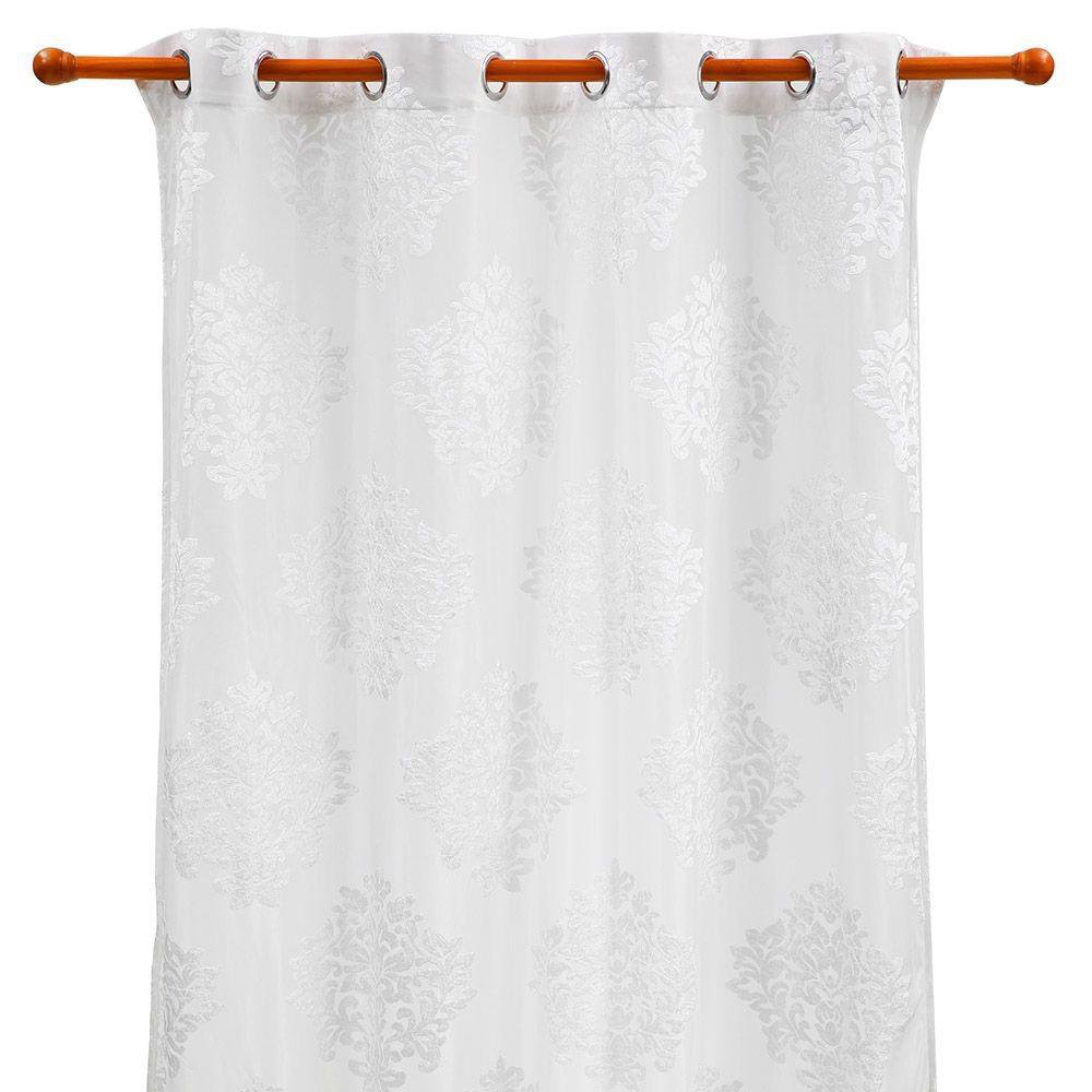 Cortina Estampada de Poliéster con Ojales de 140 x 210 cm - Varios Colores Blanco