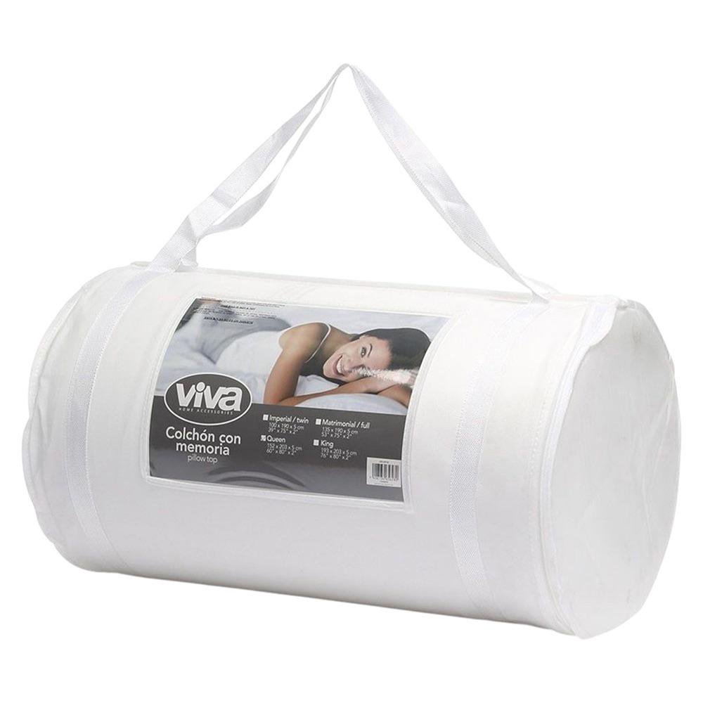Pillow Top de Memory Foam Semifirme Blanco - Varios Tamaños Queen